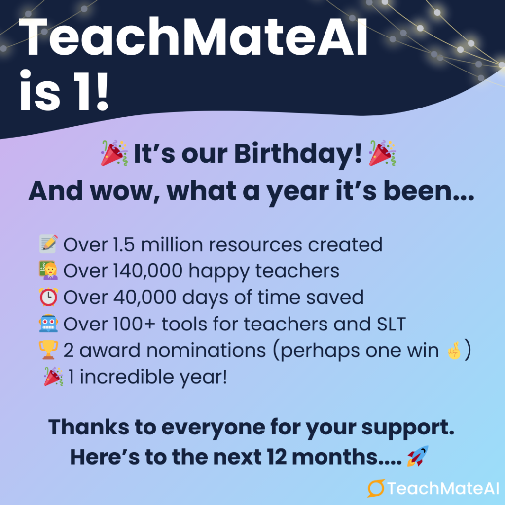 Happy birthday to us teachmateai turns 1 teachmateai blog